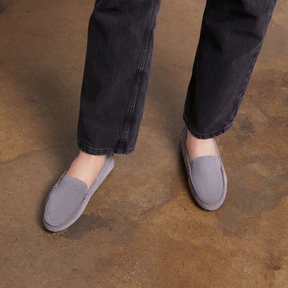 M. Gemi Grey Felize Suede Driving Moccasins - Picture 8 of 9